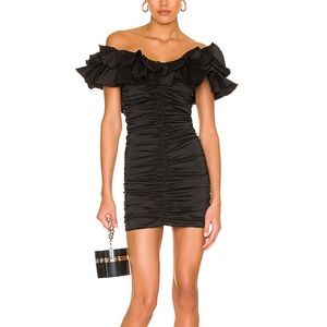 Lovers and Friends Ruched Black Dress